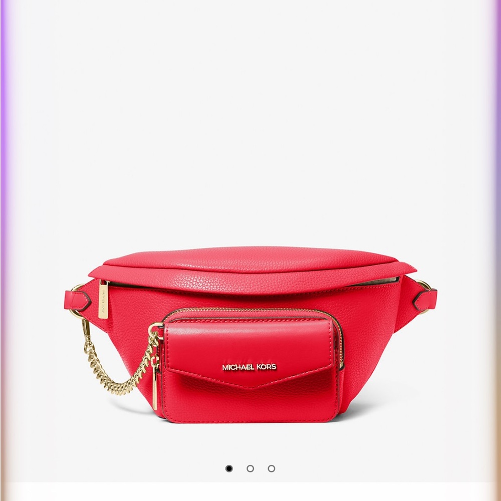 NWOT Michael Kors Maisie large red leather belt bag